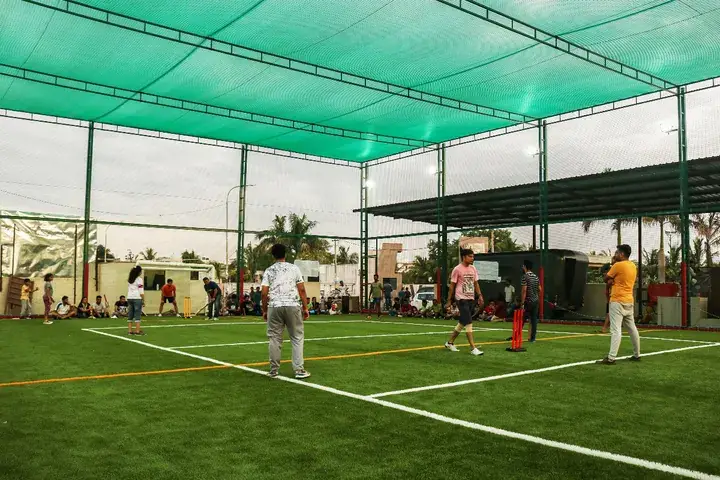 Cricket game on a Huddle astro turf